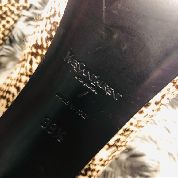 YSL Yves Saint Laurent Tribtoo Platform 105 Pumps Heels black & cream 38.5 au 8 - Picture 7 of 15